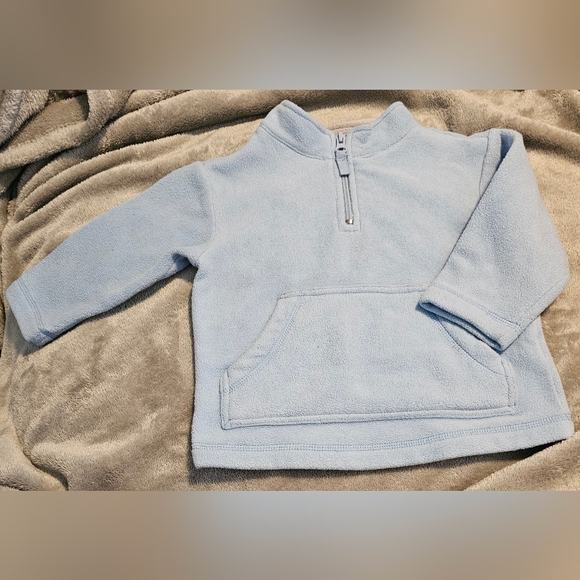 Hanna Andersson ¼ Zip Sweatshirt Fleece Kangaroo Hand Pockets Size 80/18-24 mo. - Picture 1 of 5